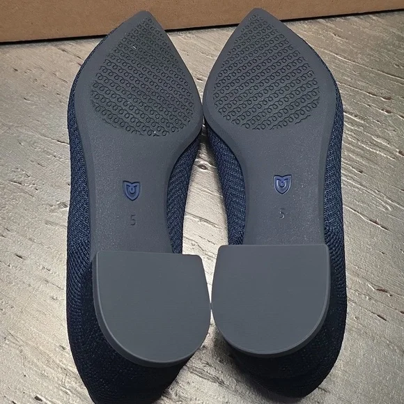 NIB Rothy’s The High Point Navy‎ Herringbone Low block Heels 5 - Picture 4 of 6